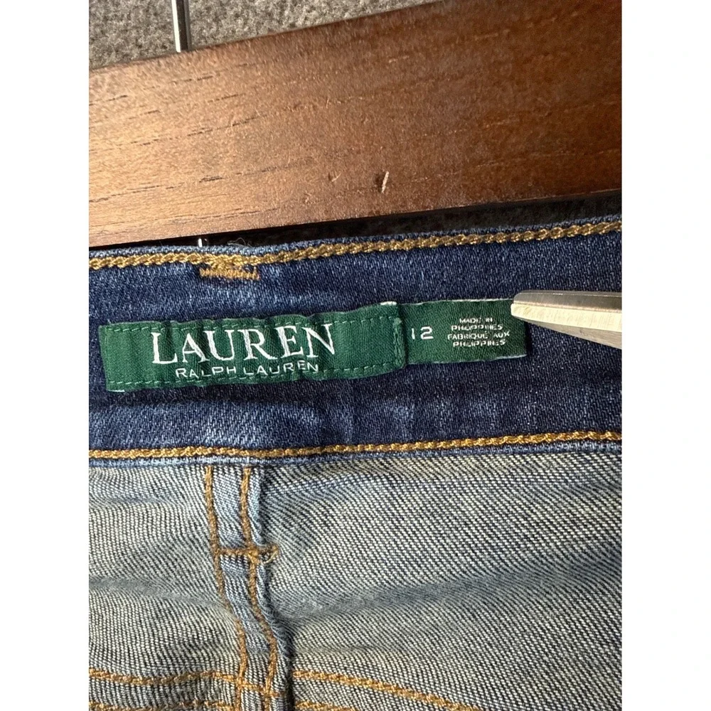 Lauren Ralph Lauren Classic Straight Jeans Dark Wash Stretch Blue Denim Size‎ 12